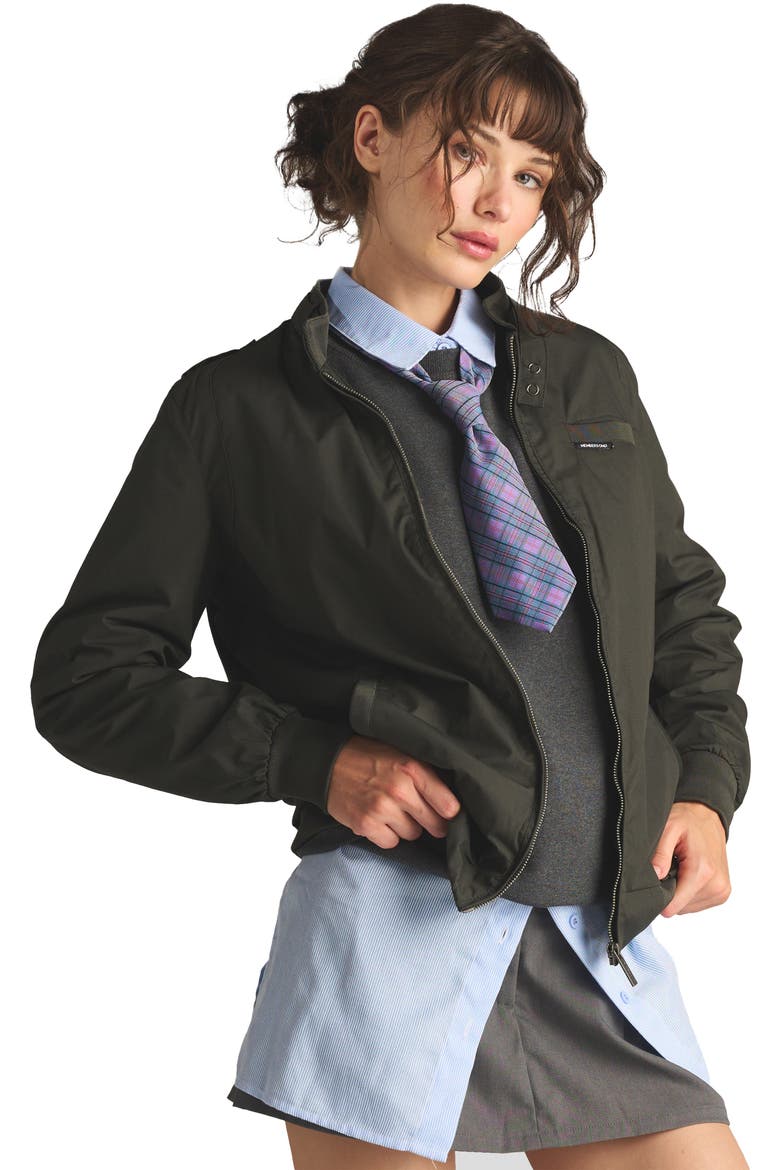 Classic Iconic Racer Jacket, Alternate, color, Dark green