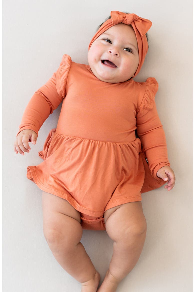 Kids' Long Sleeve Twirl Bodysuit Dress, Alternate, color, SIENNA