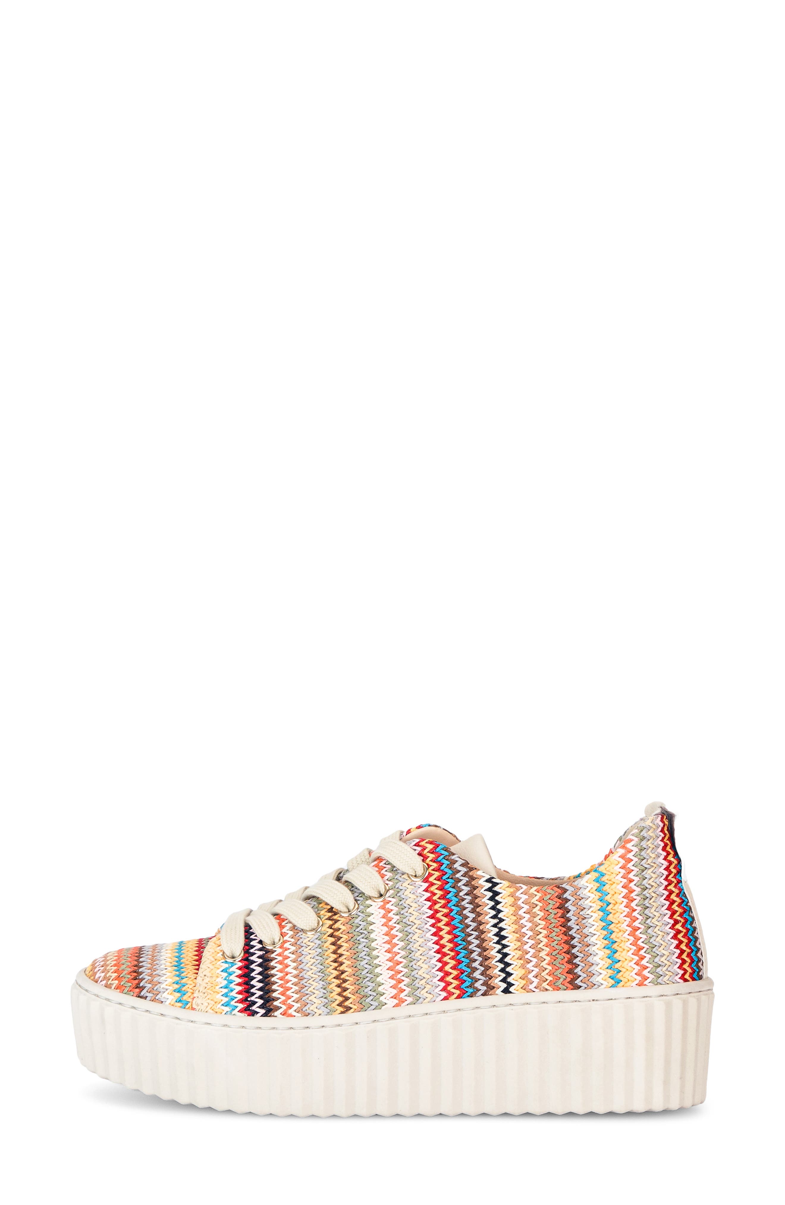 Gabor Woven Platform Sneaker, Alternate, color, Beige Multicolor