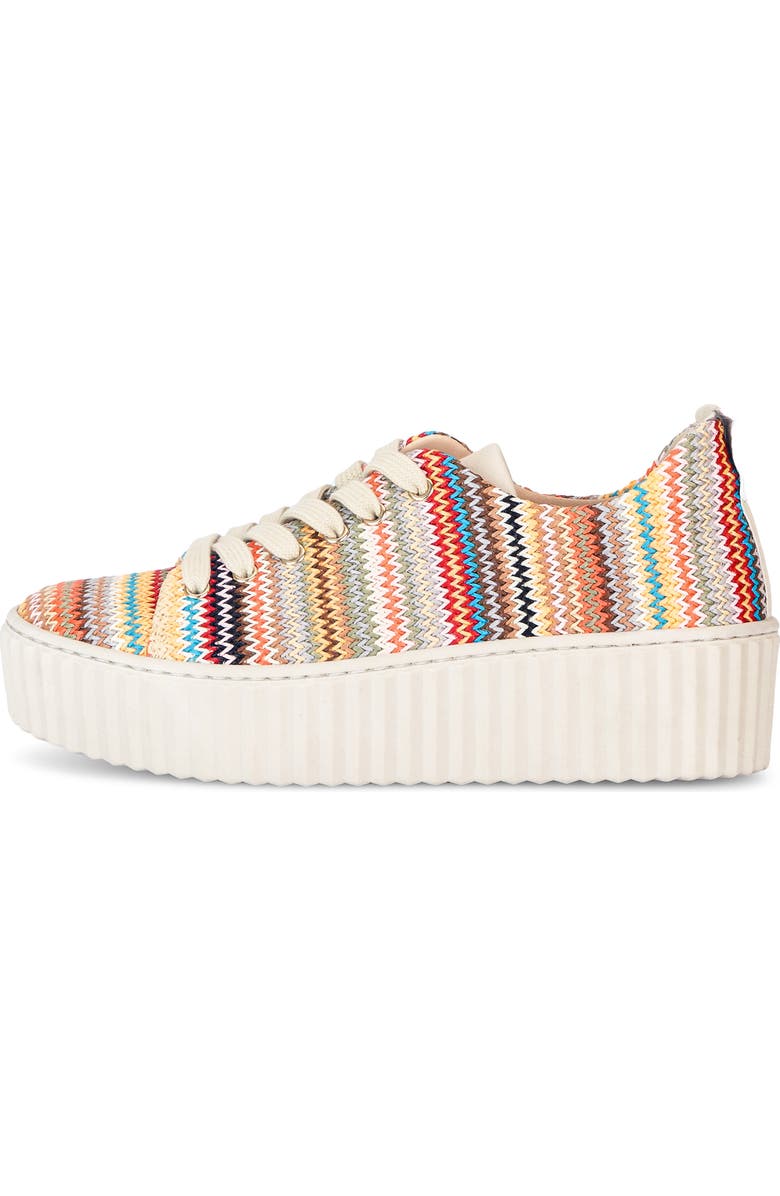 Gabor Woven Platform Sneaker, Alternate, color, Beige Multicolor