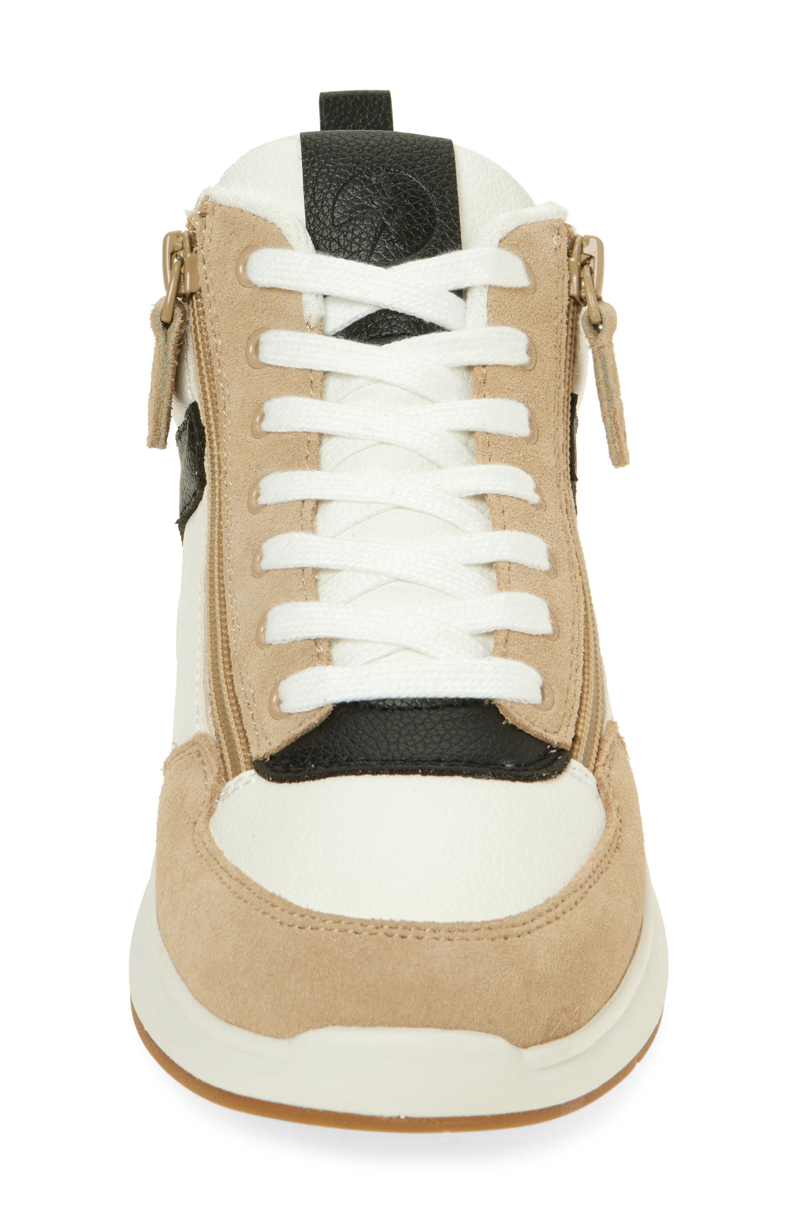 BILLY Footwear Comfort Double Zip High Top Sneaker, Alternate, color, White/ Black