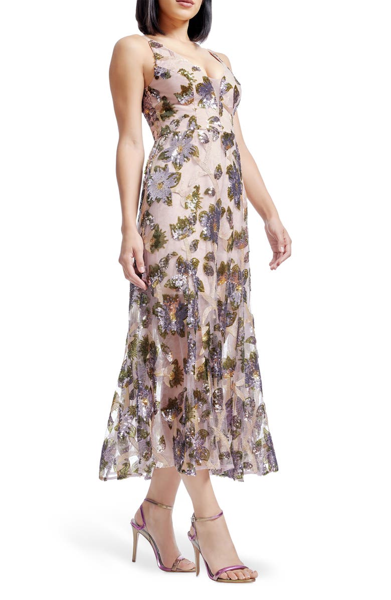 Dress the Population Sierra Sequin Embellished Evening Dress, Alternate, color, Lilac Multi