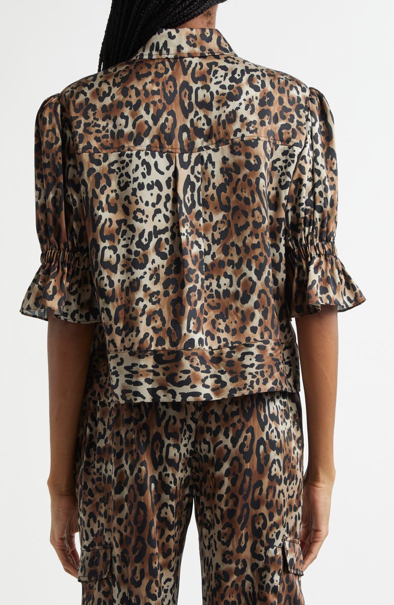 Cinq à Sept Holly Leopard Print Jacket, Alternate, color, Black/ Sahara