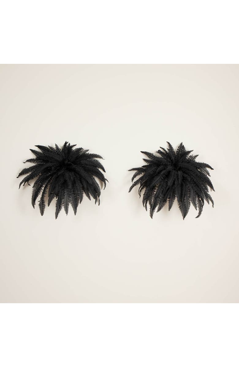 NEARLY NATURAL 48-in Artificial Halloween Black Boston Fern - Set of 2, Alternate, color, Black