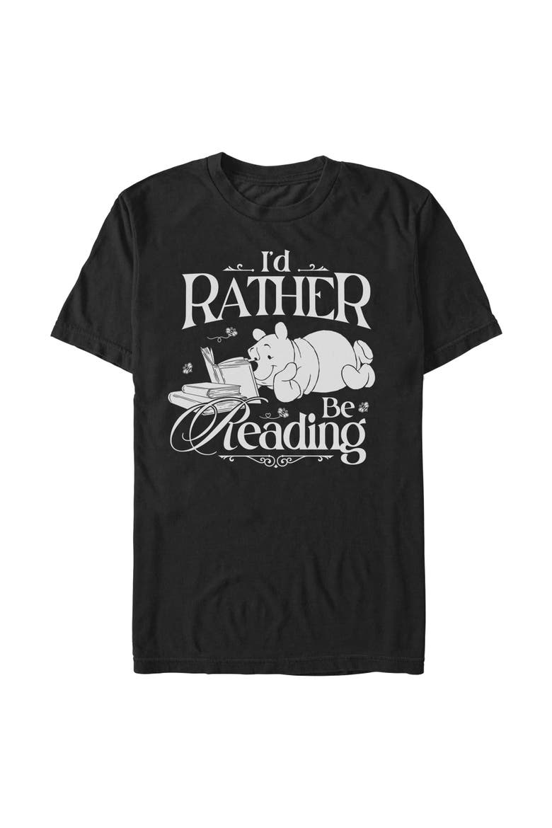 Men's Bear Rather Be Reading Short Sleeve T-Shirt, Main, color, Black
