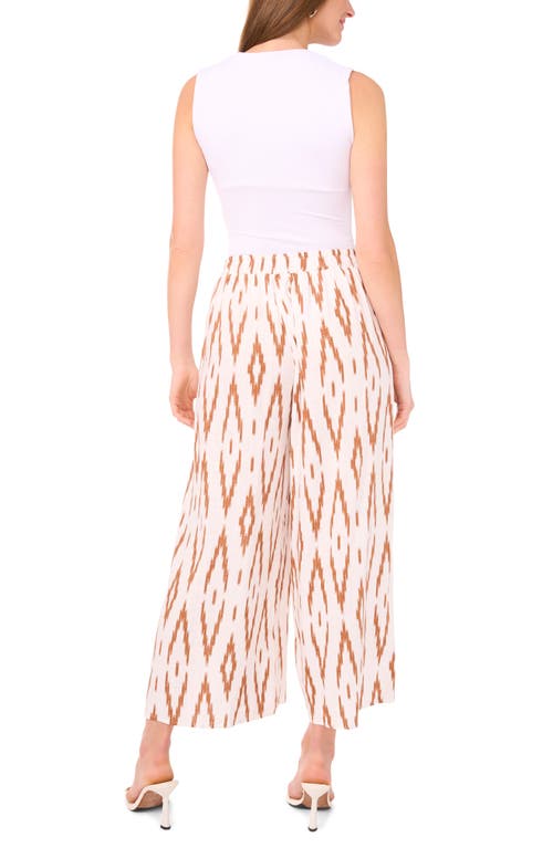 VINCE CAMUTO VINCE CAMUTO IKAT PRINT WIDE LEG DRAWSTRING PANTS 