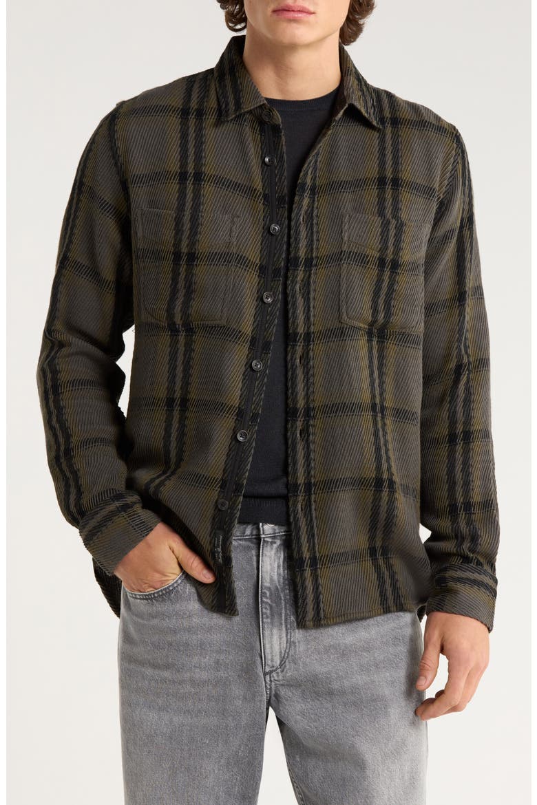 Plaid Cotton Twill Button-Up Shirt Jacket, Main, color, GRFFX