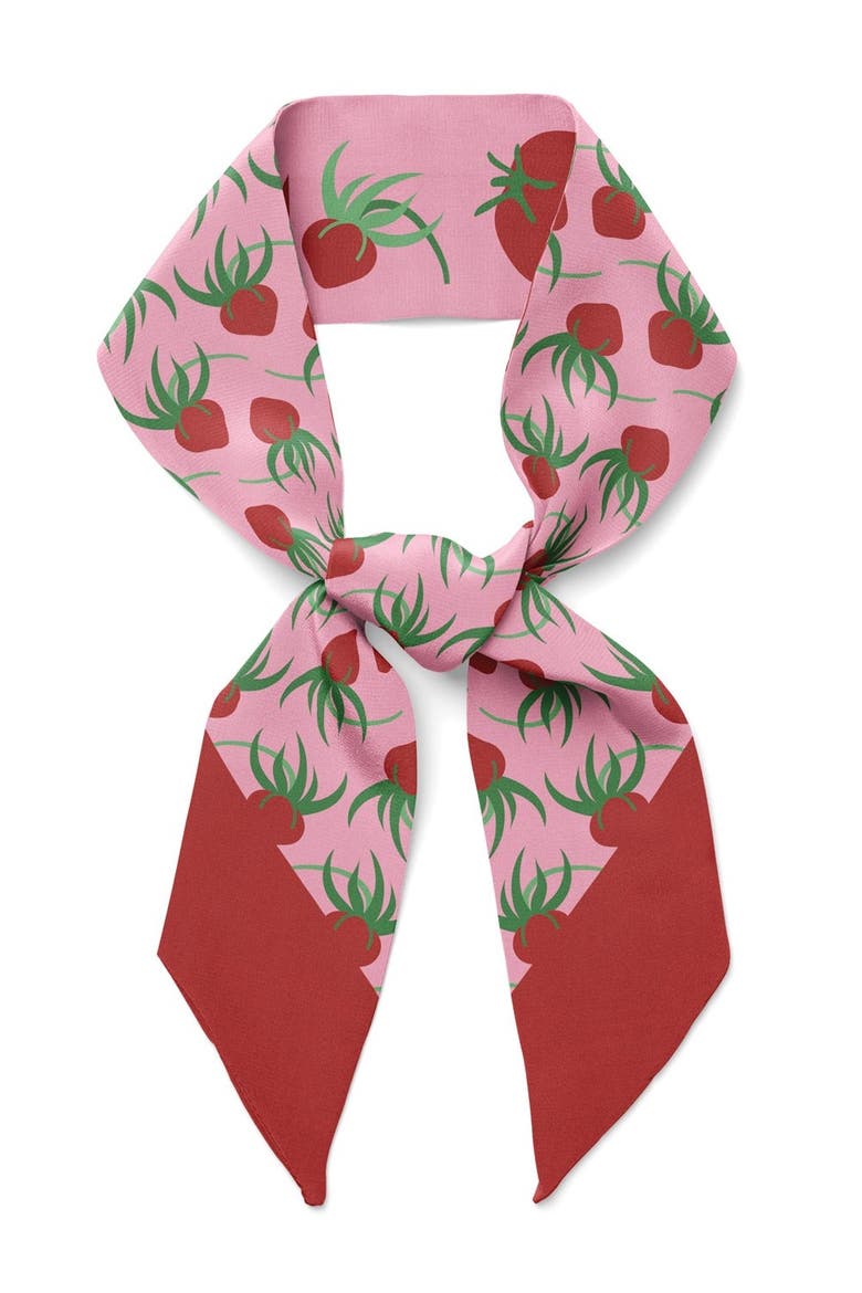 Tomatoes Twilly Ribbon Scarf, Alternate, color, Red