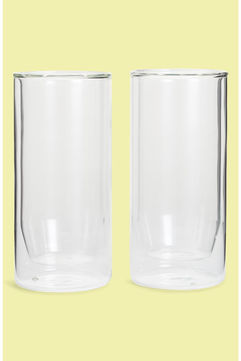 Set of 2 Double Wall Glasses, Main, color, CLEAR