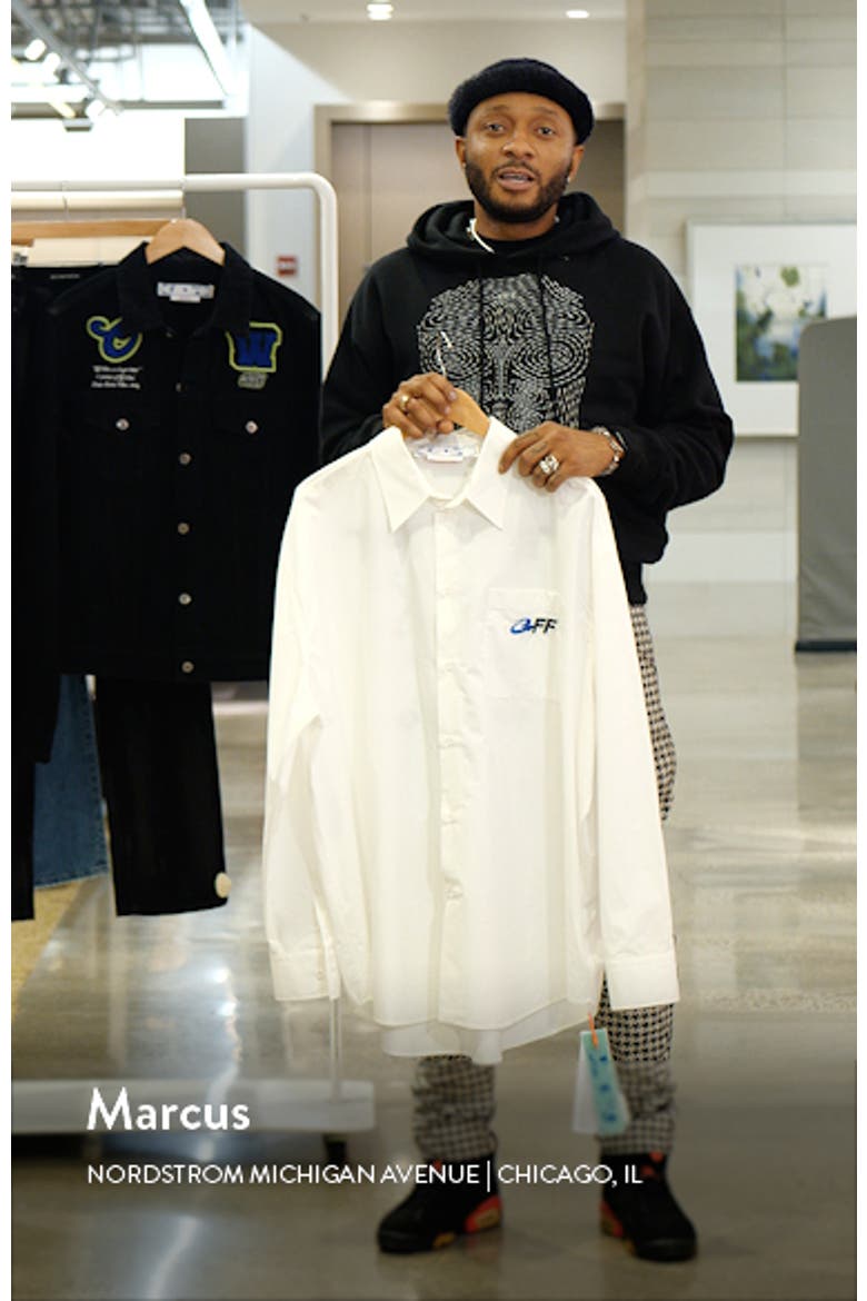 Off-White Exact Opposite Long Sleeve Cotton Button-Up Shirt (Men