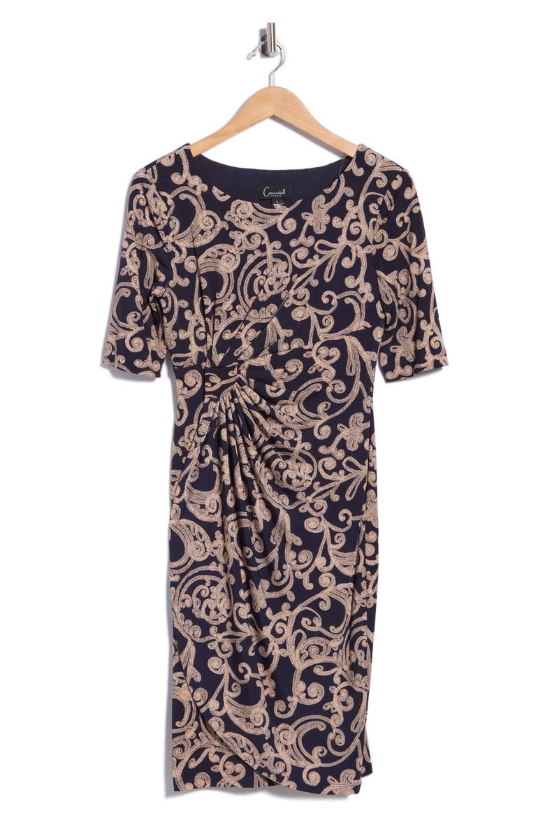 Mock Wrap Knit Dress, Alternate, color, INK