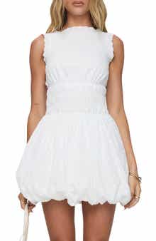 Princess Polly Vittoria Floral Eyelet Embrodiered Bubble Hem Minidress
