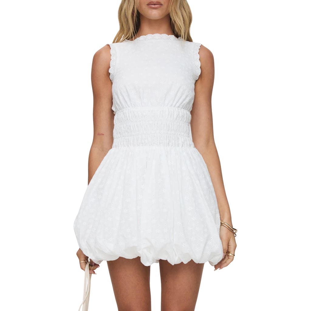 PRINCESS POLLY PRINCESS POLLY VITTORIA FLORAL EYELET EMBRODIERED BUBBLE HEM MINIDRESS