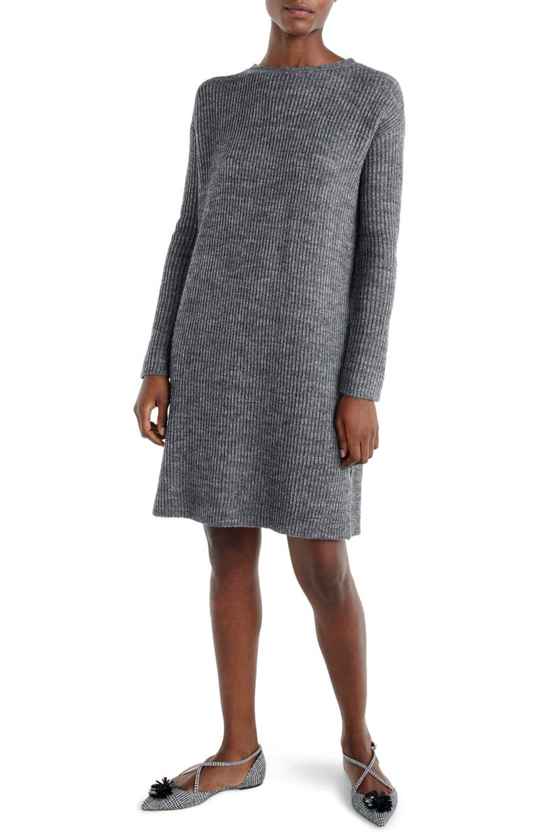 J.Crew Bow Tie Open Back Sweater Dress, Main, color, 