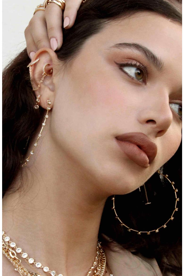Large Sparkle Hoop Earrings, Alternate, color, GOLD