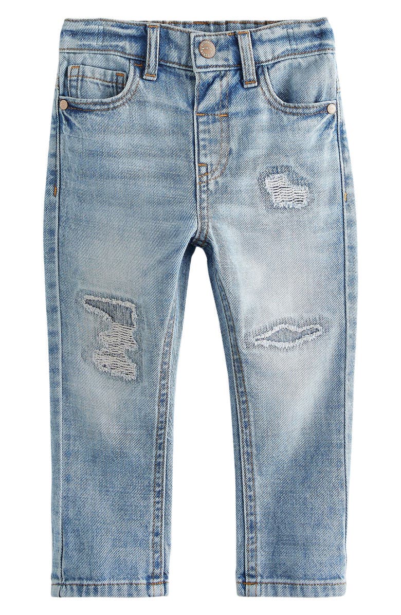 NEXT Kids' Ripped Nonstretch Denim Jeans, Main, color, 