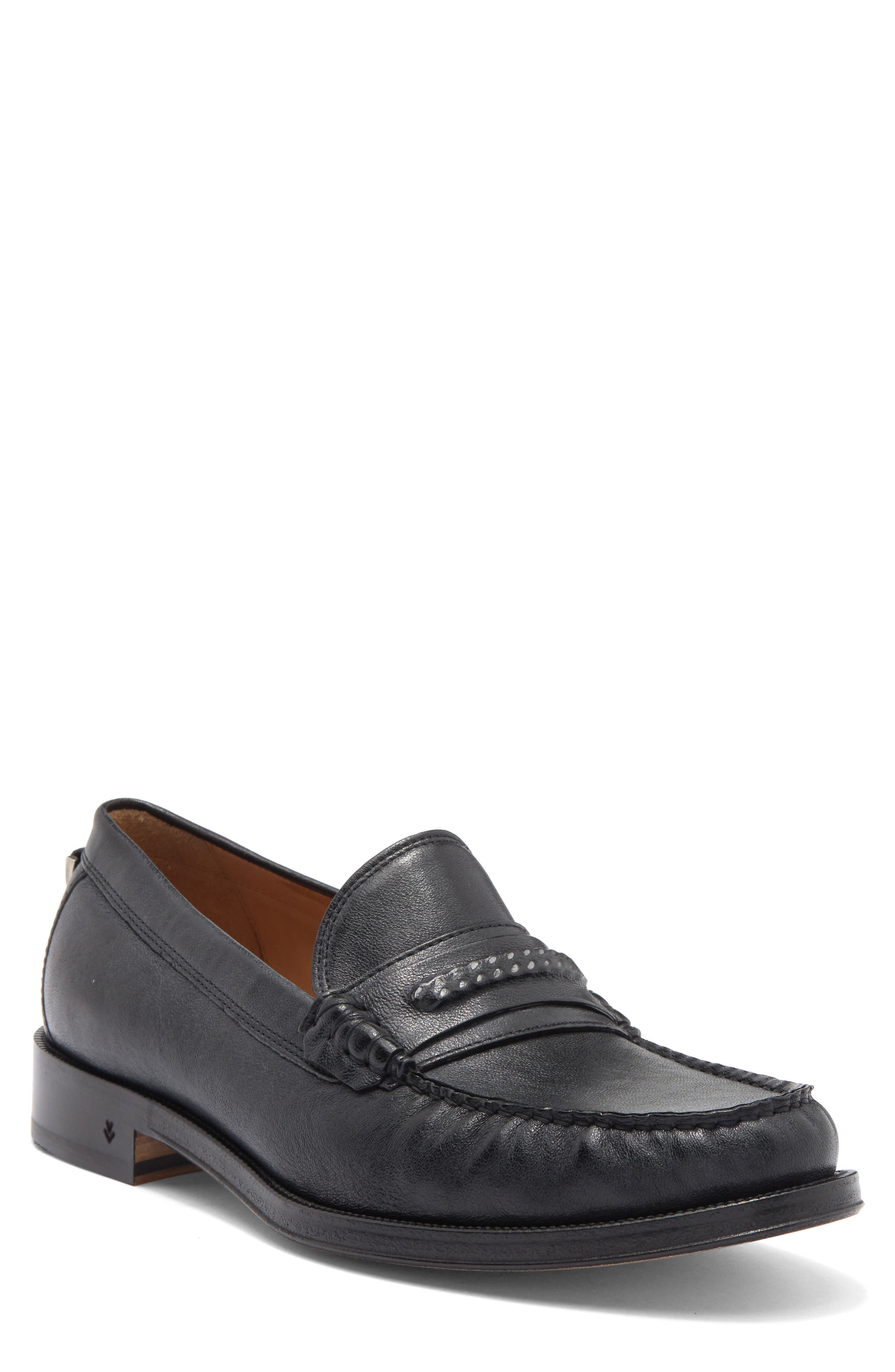 John Varvatos Hawthorne Chain Bit Loafer, Main, color, Black