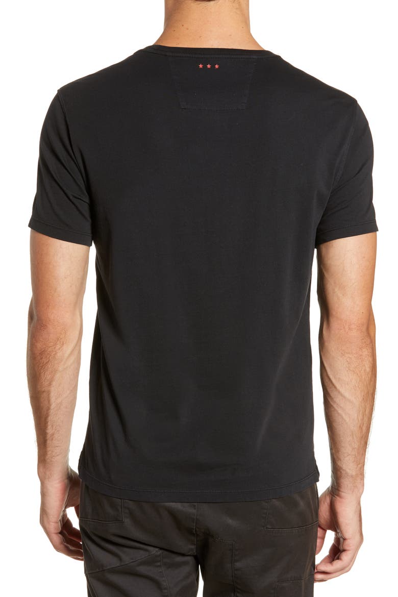 Star USA Peace Hand Embroidered T-Shirt, Alternate, color, BLACK