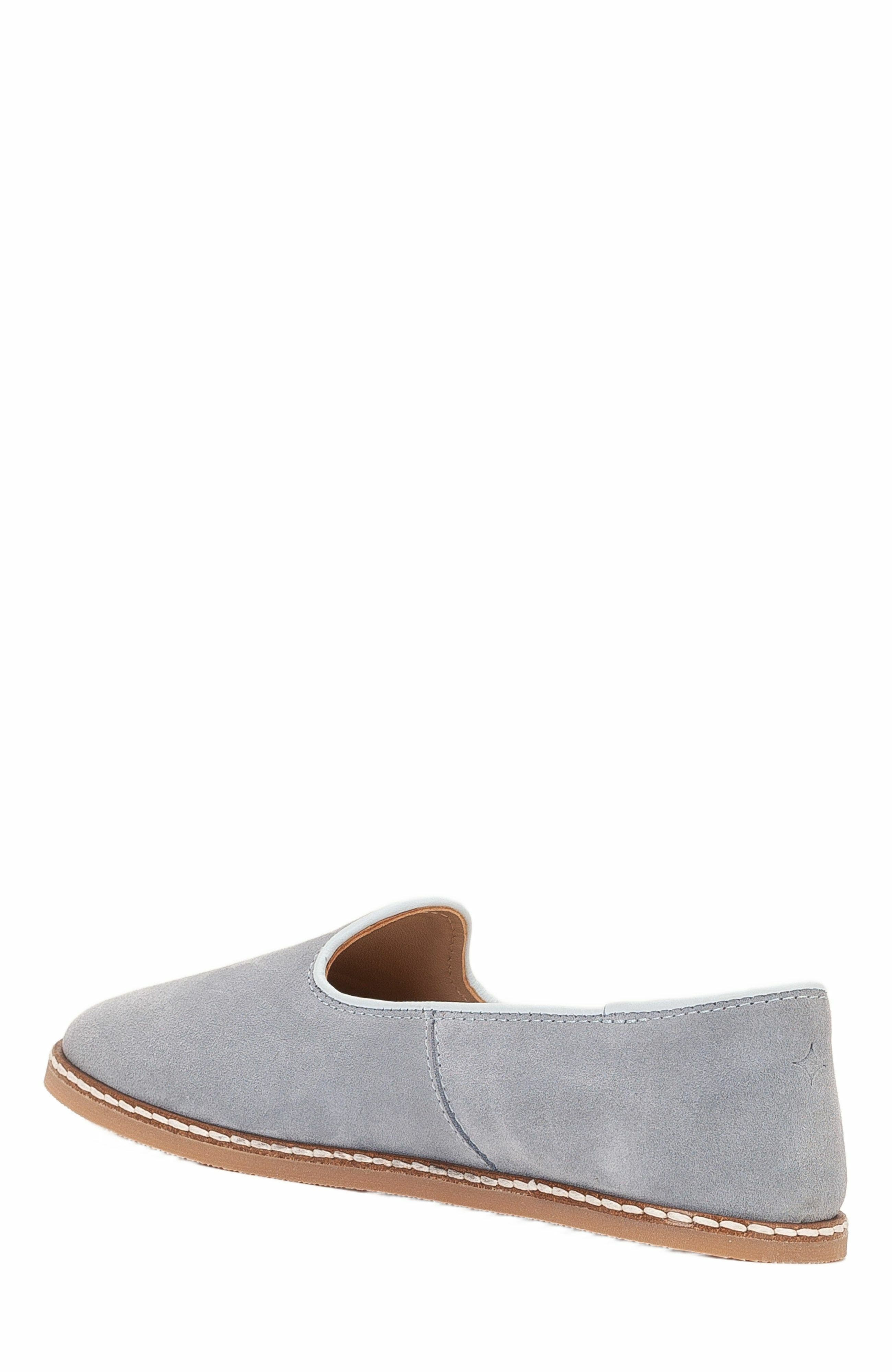 Istanbul Suede Leather Slip On Flats, Alternate, color, Dusty Blue Suede Leather