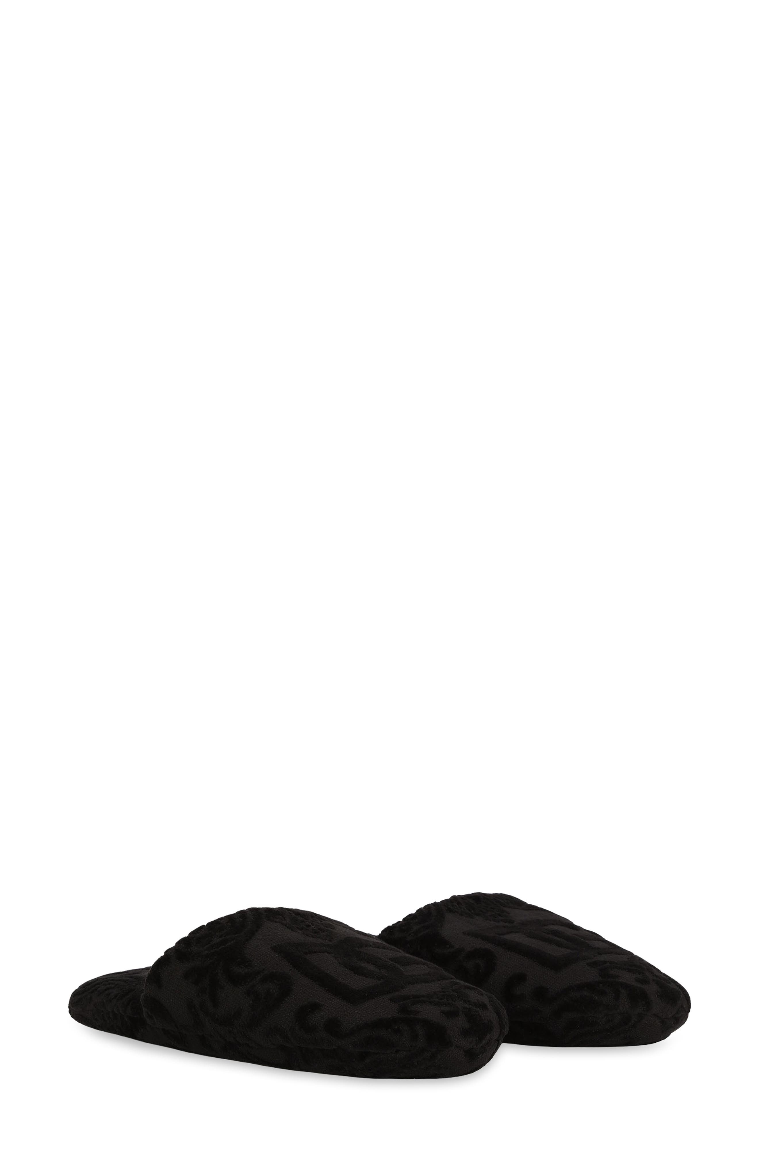 Dolce&Gabbana DG Logo Jacquard Cotton Terry Cloth Scuff Slipper, Main, color, 