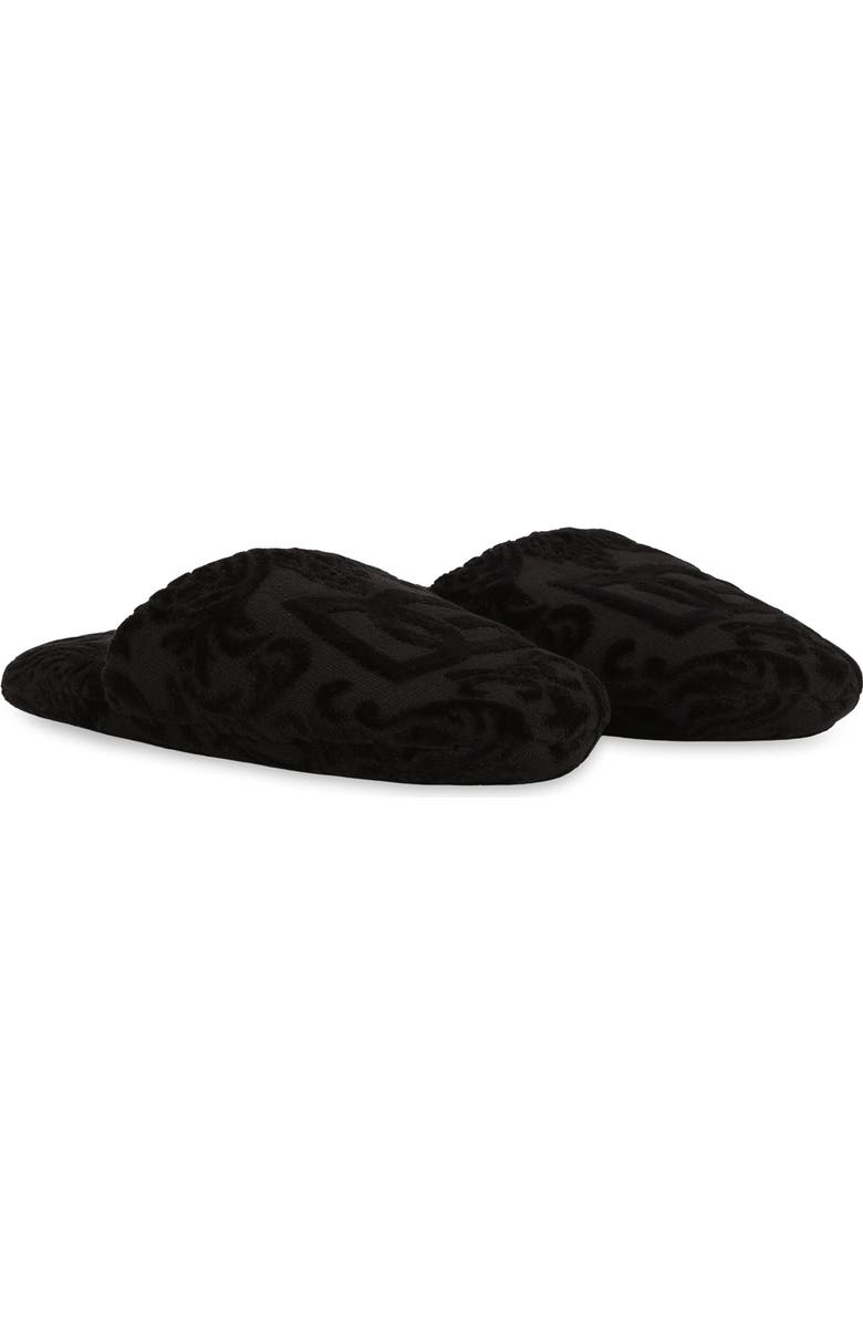 Dolce&Gabbana DG Logo Jacquard Cotton Terry Cloth Scuff Slipper, Main, color,