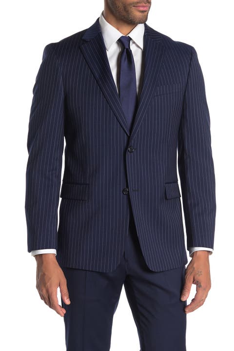 Slim Fit Wool Blend Pinstripe Suit Separate Jacket