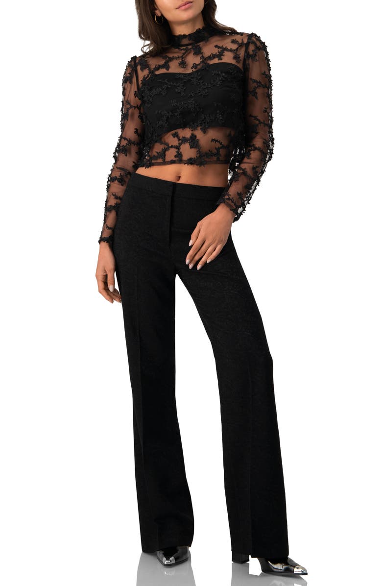 IVONNE Textured Straight Blouse, Alternate, color, Black