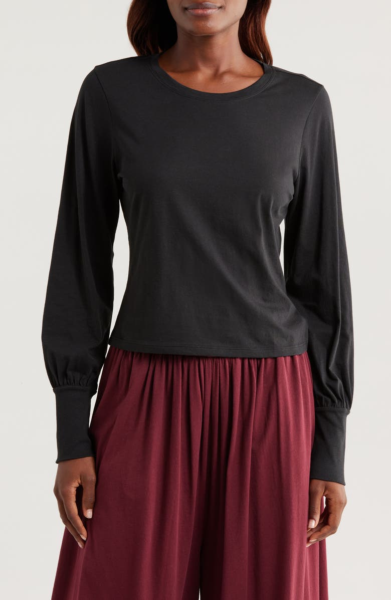 Lunya Organic Pima Cotton Lounge T-Shirt, Main, color, Immersed Black