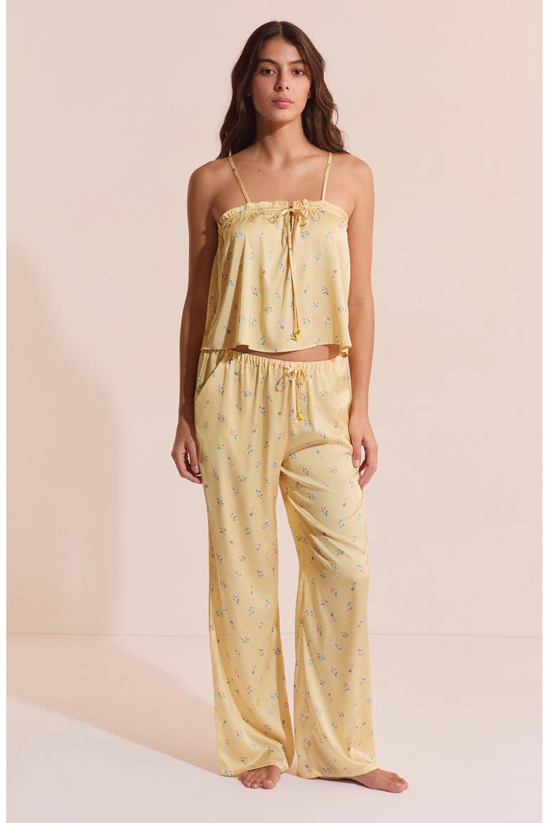 Baie Crop Pajama Camisole, Alternate, color, ACID YELLOW