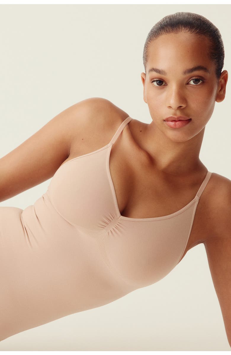 H&M Firm Shape Sculpting Thong Body, Alternate, color, Light Beige