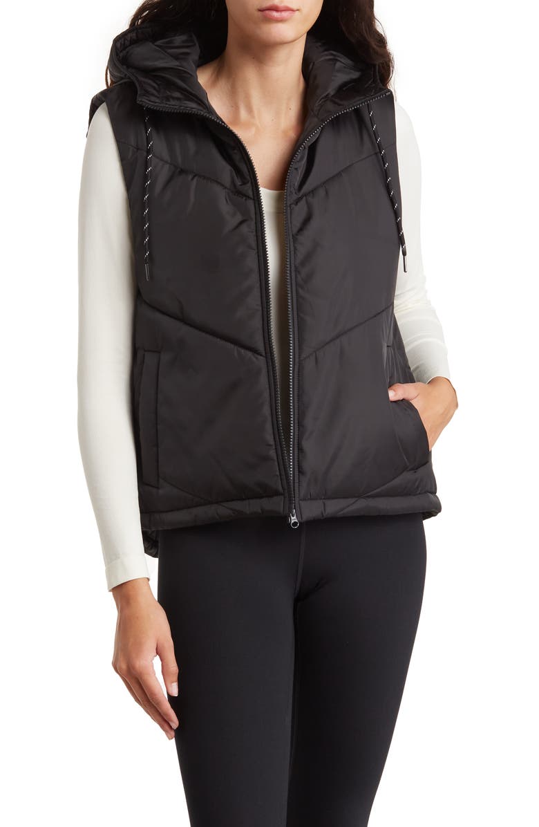 Z by Zella Hooded Short Puffer Vest, Main, color,