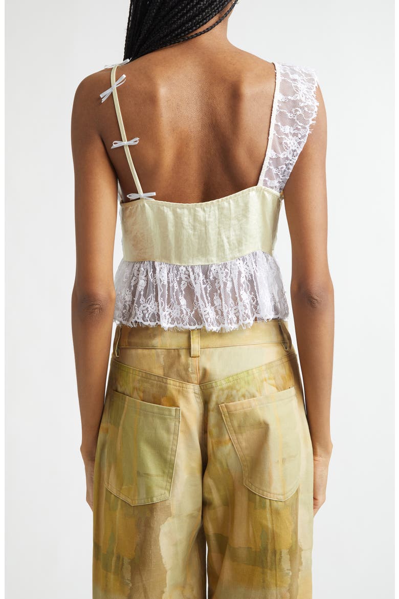 Dahlia Asymmetric Lace & Satin Crop Tank, Alternate, color, BUTTER YELLOW