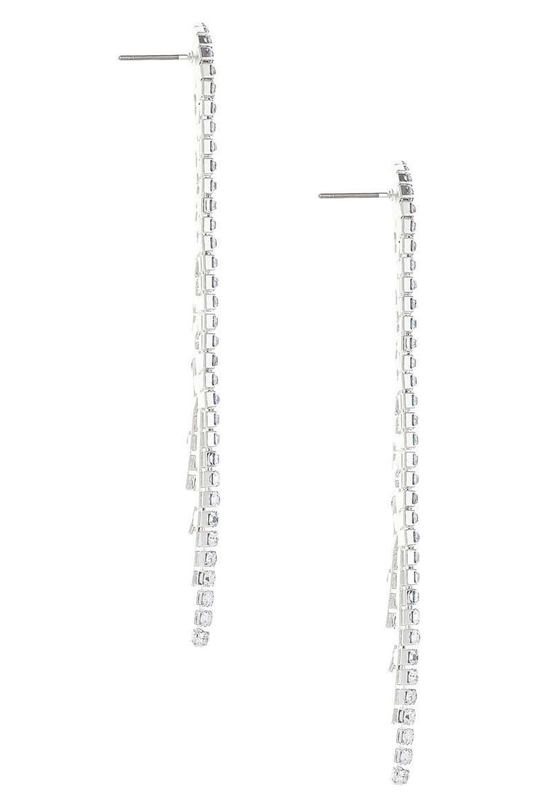 Champagne Nights Crystal Fringe Drop Earrings, Alternate, color, SILVER