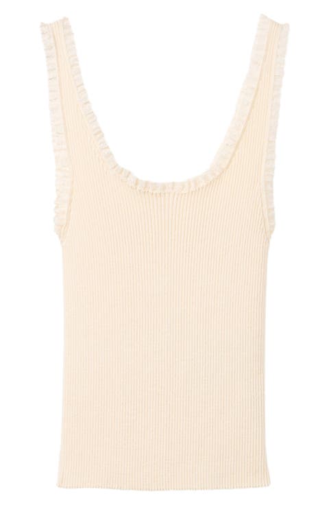 Lace Trim Rib Tank