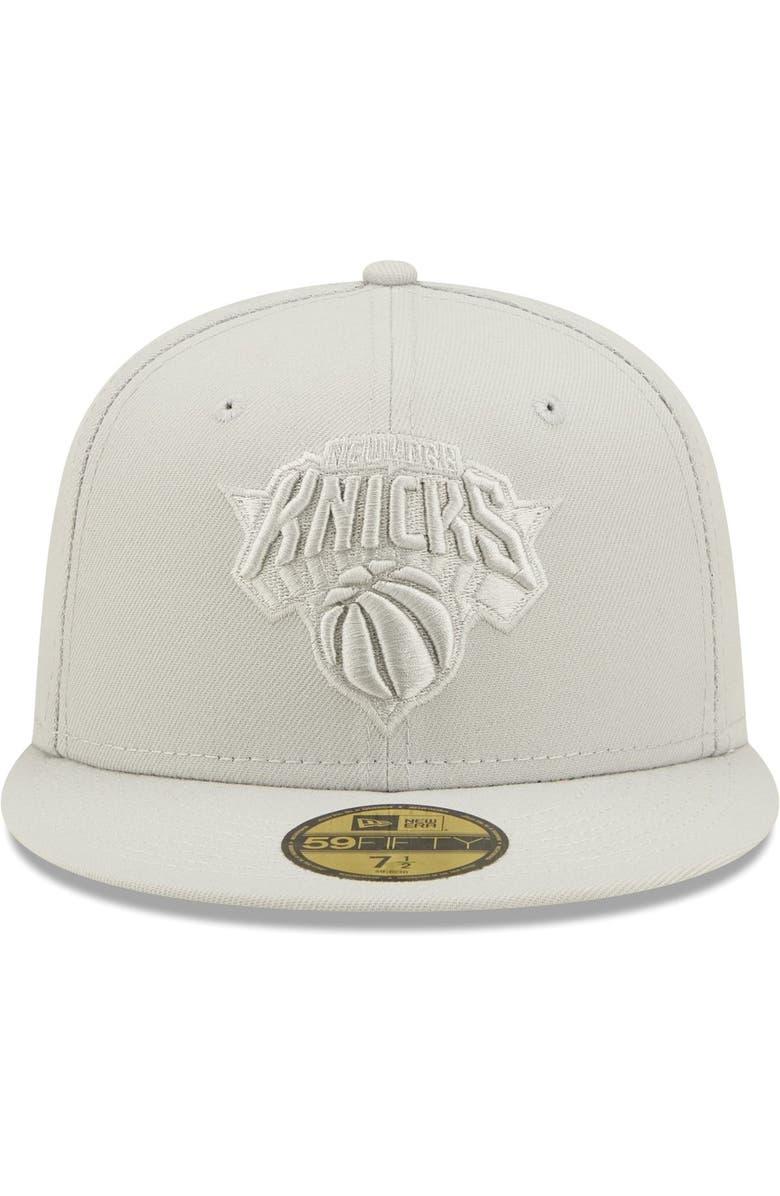 New Era Men's New Era Gray New York Knicks Logo Color Pack 59FIFTY Fitted Hat, Alternate, color,