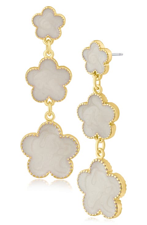 Cascading Triple-Tier Clover Earrings