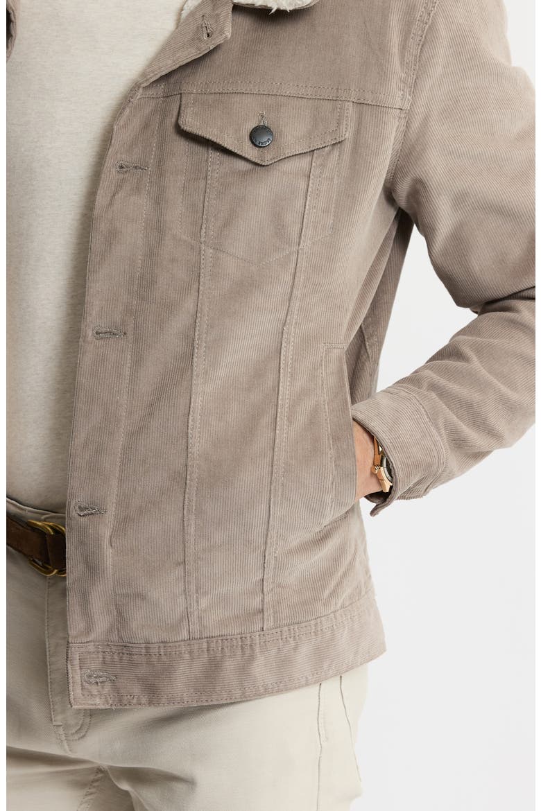 Corduroy Faux Shearling Lined Trucker Jacket, Alternate, color, OFF WHITE