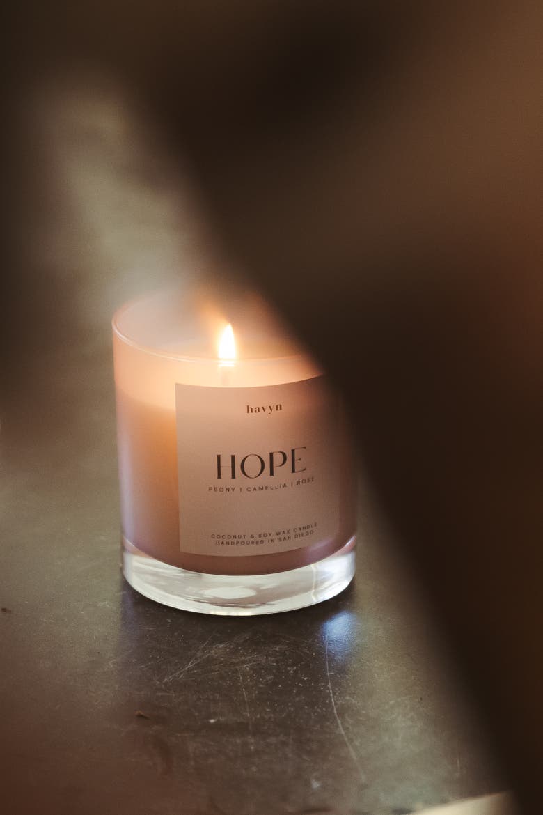 Hope (Peony, Rose, Pomelo) EU Allergen-Free Candle, Alternate, color, 8 oz