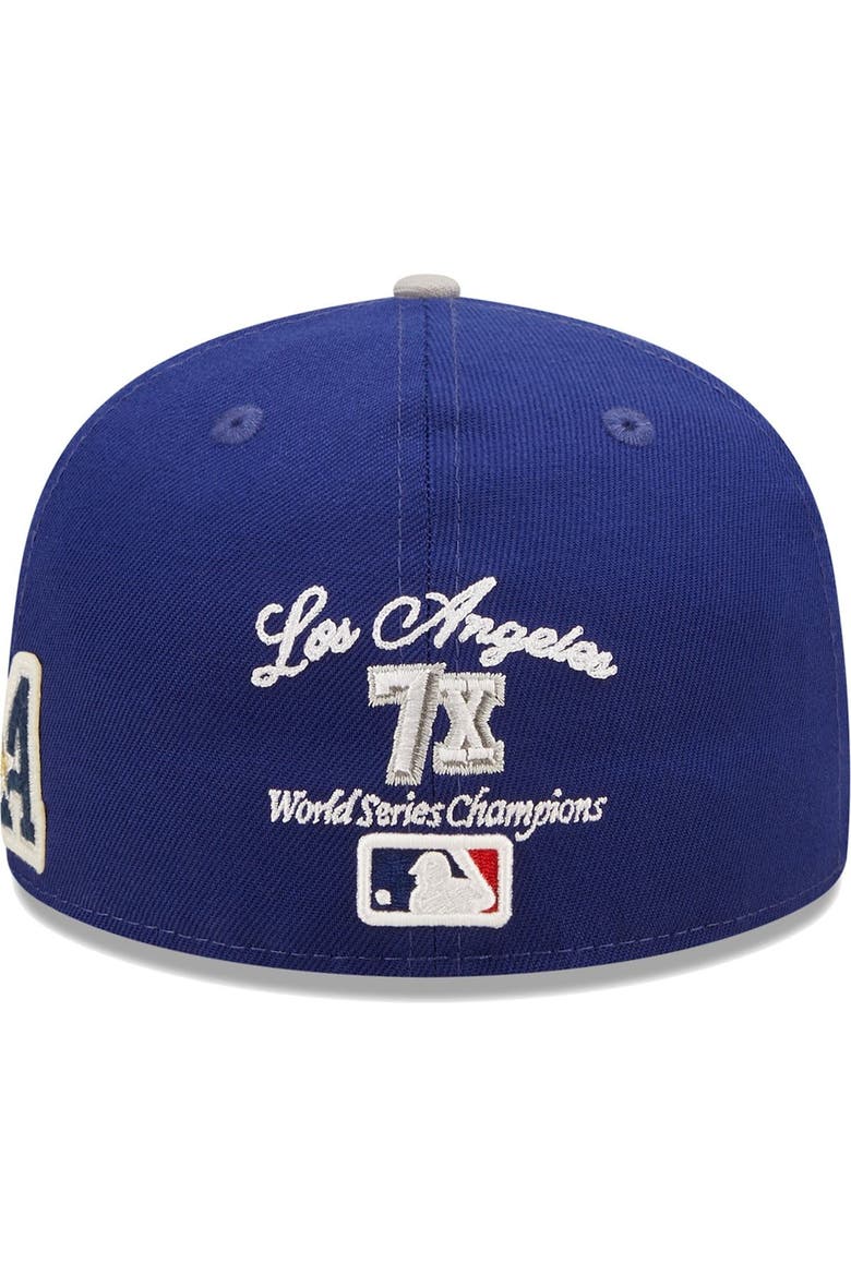 Men's New Era Royal/Gray Los Angeles Dodgers 2020 World Series Champions  Letterman 59FIFTY Fitted Hat, Alternate, color, Royal