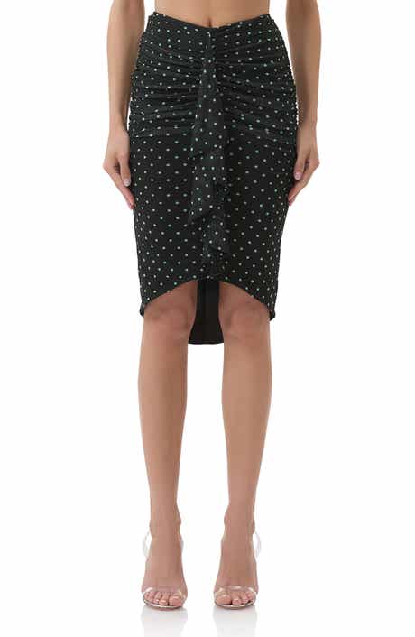 AFRM Newton Ruched Ruffle Mesh Skirt