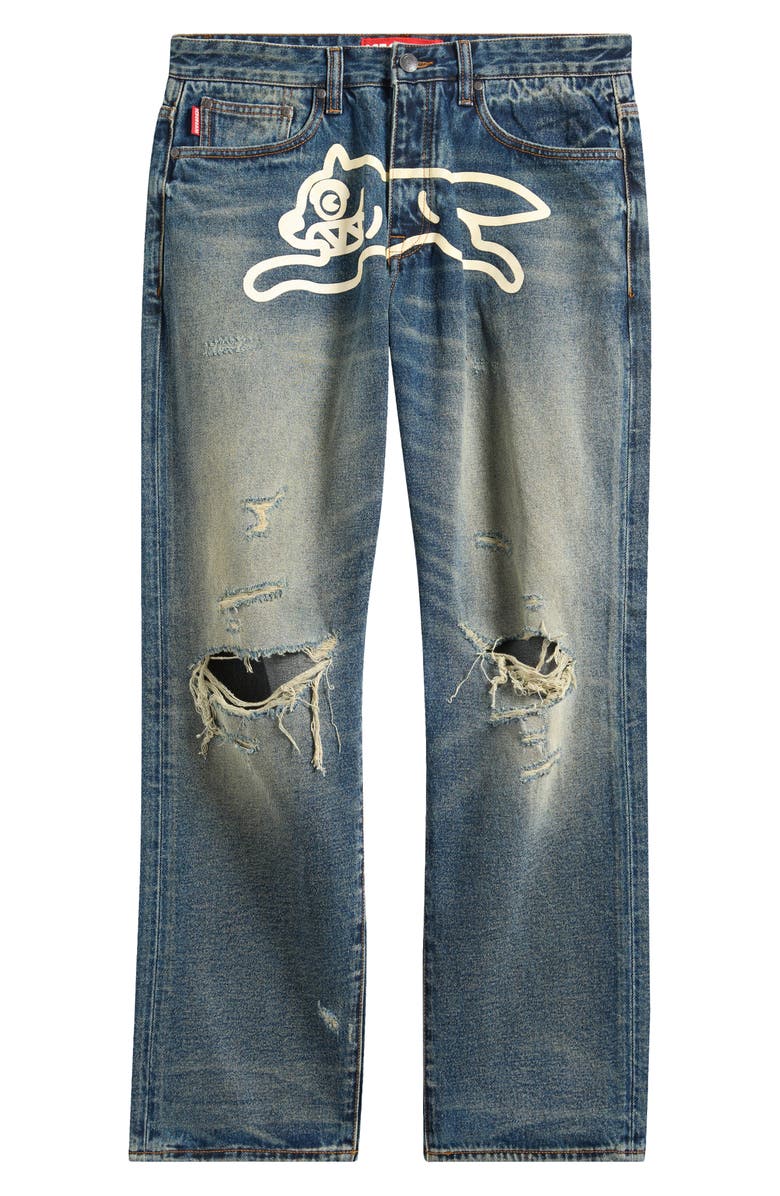 ICECREAM Nocturnal Ripped Cotton Jeans, Alternate, color, Pistachio