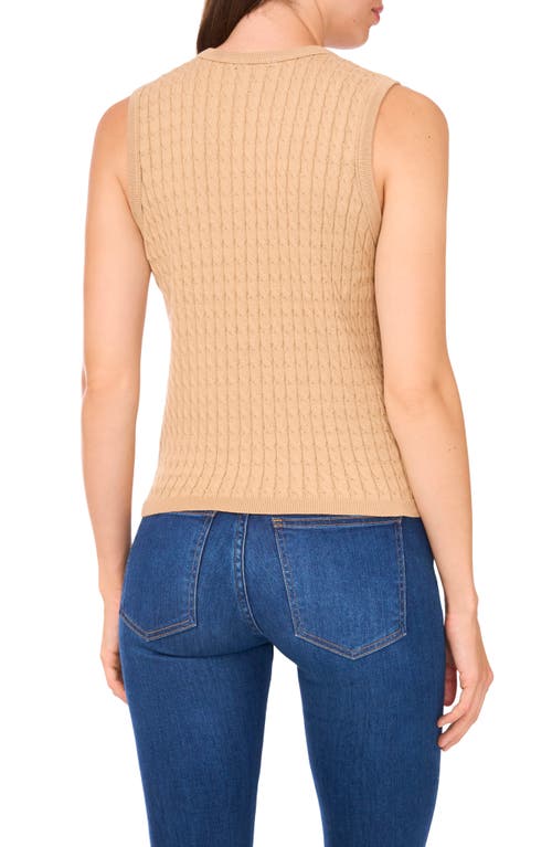 Halogenr Halogen(r) Cable Stitch Cotton Sweater Tank In Blue
