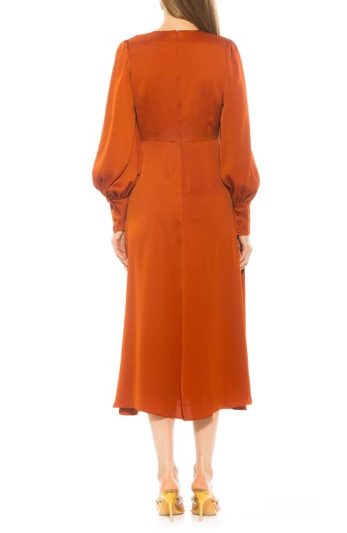 Alexia Admor Sophie Long Sleeve Fit & Flare Maxi Dress In Camel