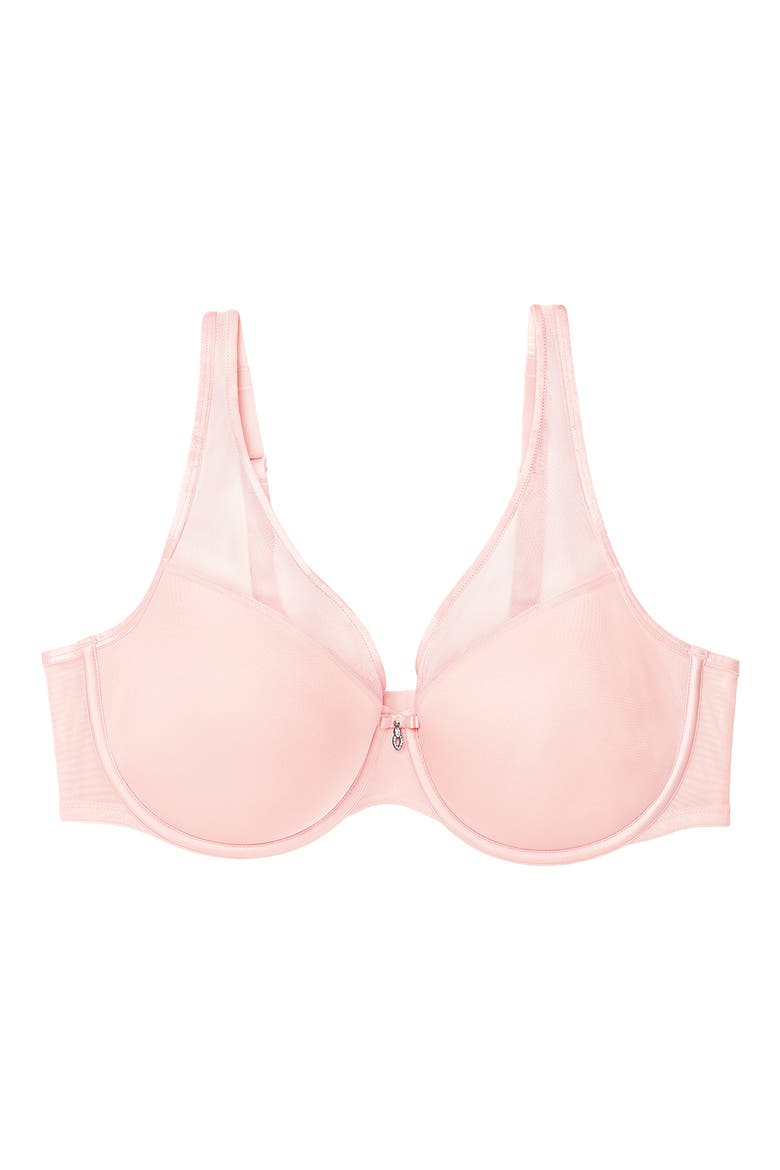 Sheer Mesh Plunge T-Shirt Bra, Alternate, color, BLUSHING ROSE