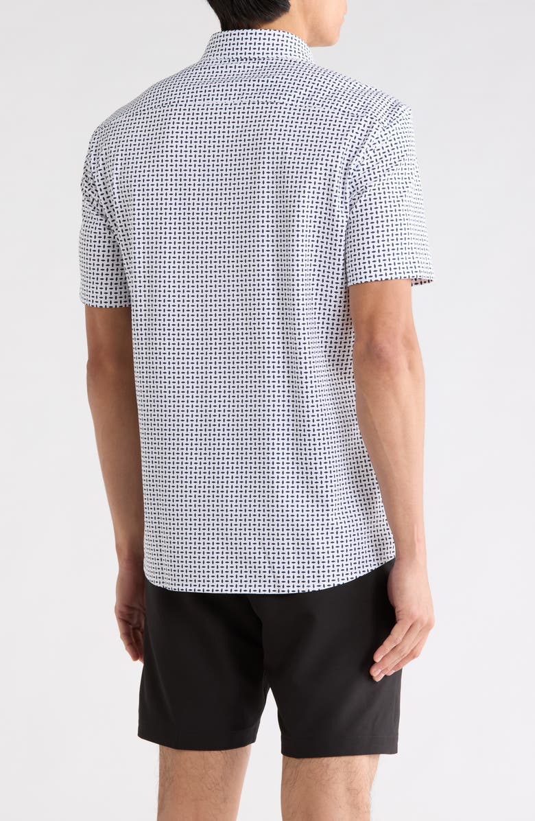 BOSS Roan Slim Fit Short Sleeve Button-Up Shirt, Alternate, color, Dark Blue