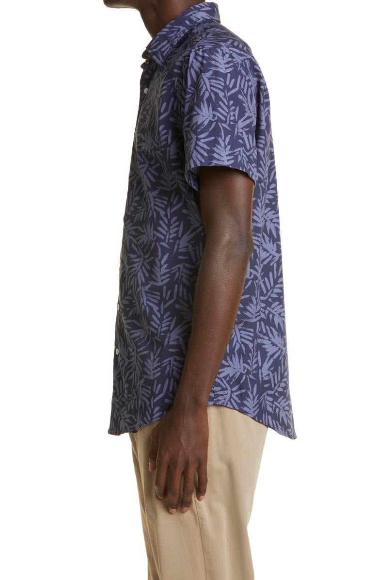 Rodd & Gunn Prebbleton Sport Fit Print Short Sleeve Button-Up Shirt, Alternate, color, Ink