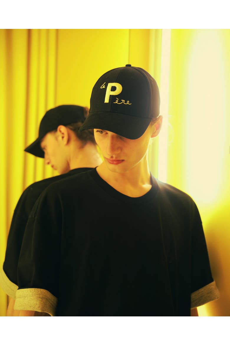 le PÈRE Black Logo Dad Cap, Alternate, color, Black