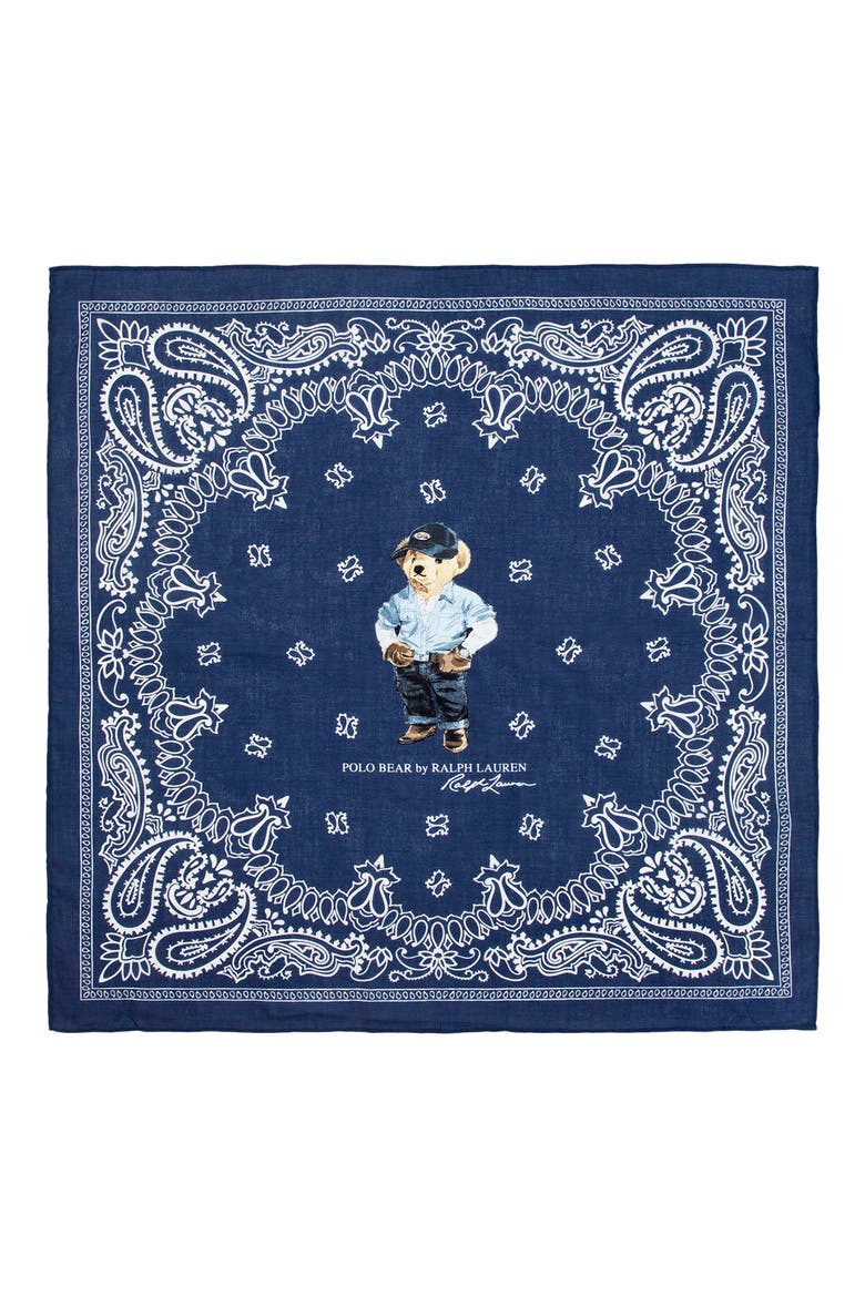Polo Bear Country Store Cotton Bandana Scarf, Alternate, color, NAVY MULTI