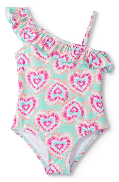 Kids' Glow Hearts Ruffle One-Piece Swimsuit (Little Kid & Big Kid)