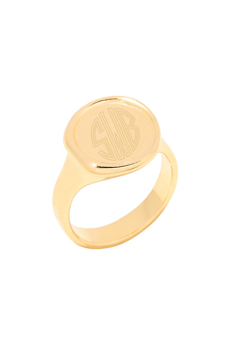 Sadie Monogram Signet Ring, Main, color, GOLD